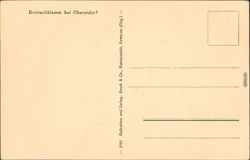 Ansichtskarte Tiefenbach-Oberstdorf (Allgäu) Breitachklamm 1928