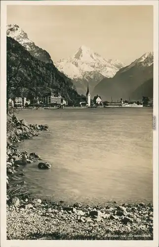Ansichtskarte Flüelen See, Blick auf den Ort, Bergpanorama 1932