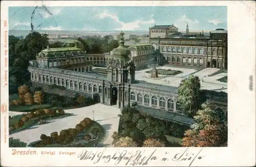 Ansichtskarte Innere Altstadt-Dresden Kgl. Zwinger 1901