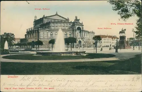 Ansichtskarte Innere Altstadt-Dresden Semperoper 1905