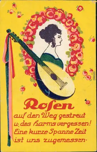 Ansichtskarte  Lieder - Ansichtskarte: Rosen 1918
