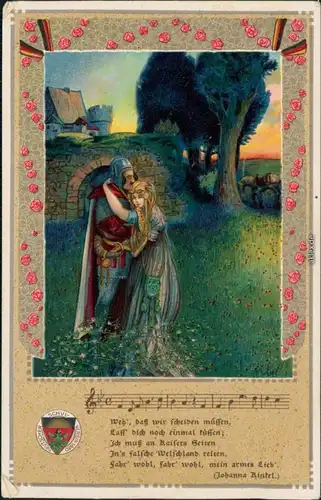 Ansichtskarte  Liedkarten - Weh - das wir scheiden müssen 1912