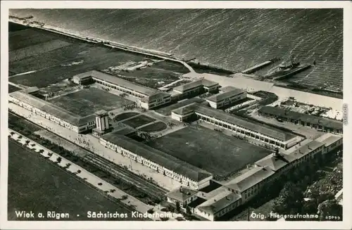 Ansichtskarte Wiek (Rügen) Fliegeraufnahme - Luftbild Säch. Kinderheim 1932 