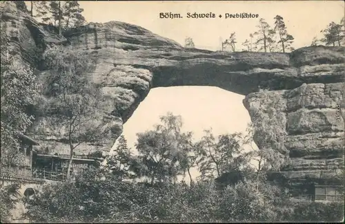 Ansichtskarte Tetschen-Bodenbach Decín Prebischtor Bähmische Schweiz 1914 