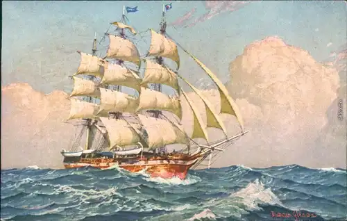 Ansichtskarte  Segelschiff - Gemälde 1922