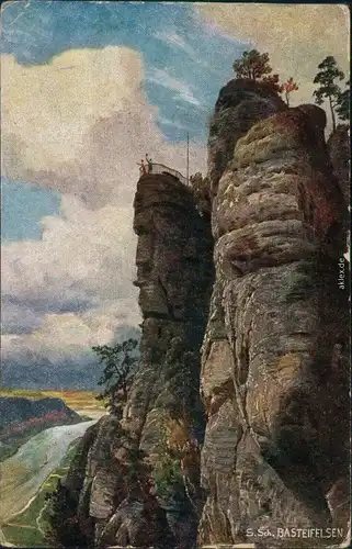 Ansichtskarte Rathen Basteifelsen (Sächsische Schweiz) 1921