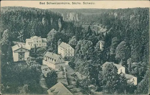 Ansichtskarte Bad Schweizermühle-Rosenthal-Bielatal Blick auf den Ort 1916