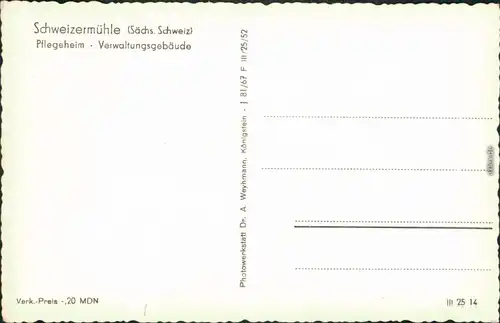 Bad Schweizermühle-Rosenthal-Bielatal Pflegeheim Verwaltungsgebäude 1967