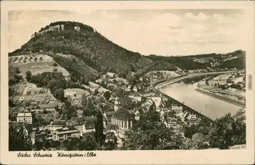 Ansichtskarte Königstein (Sächsische Schweiz) Blick auf die Stadt 1957