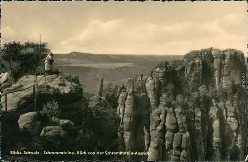 Ansichtskarte Bad Schandau Blick von der Schrammstein-Aussicht 1962