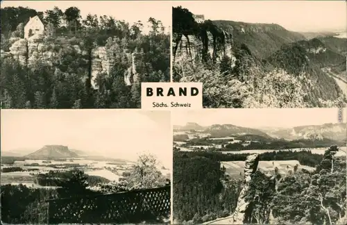 Ansichtskarte Brand (Sächsische Schweiz) Felsenformation, Wald, Aussicht 1964