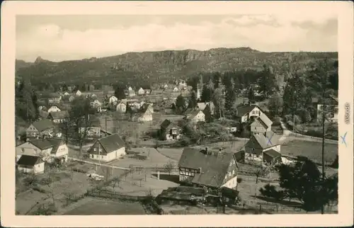 Ansichtskarte Oybin Blick auf den Ort, Felsengasse 1957