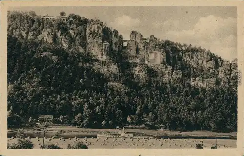 Ansichtskarte Rathen Basteifelsen, Elbdampfer 1956