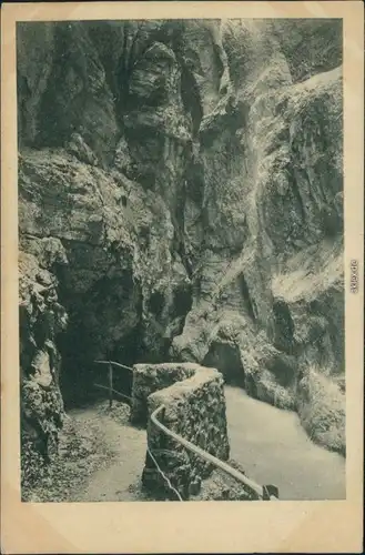 Ansichtskarte Garmisch-Partenkirchen Partnachklamm 1918