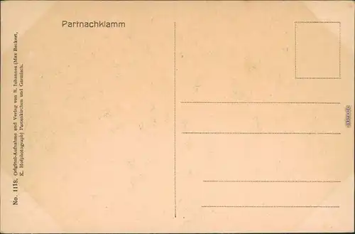 Ansichtskarte Garmisch-Partenkirchen Partnachklamm 1918