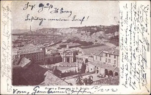 Ansichtskarte Genua Genova (Zena) Blick auf die Stadt 1913 