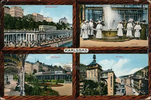 Karlsbad Karlovy Vary Mühlbrunnen, Sprudel, Stadtpark, Karlsbad 1918