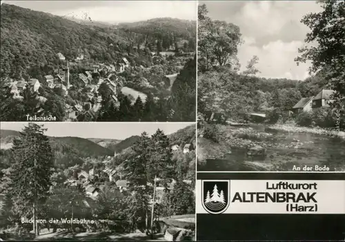 Altenbrak Teilansicht- Panorama, an der Bode, Blick von der Waldbühne g1975