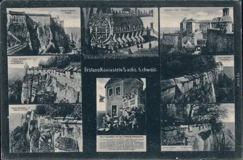 Ansichtskarte Königstein (Sächsische Schweiz) Festung Königstein 1918