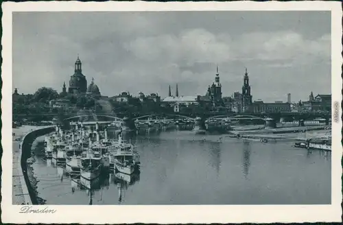 Innere Altstadt-Dresden Panorama-Ansicht, Dampfschiff - Landungsplatz 1934