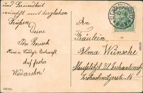  Glückwunsch/Grußkarten: Geburtstag - Kinder mit Blumen in Hand 1909