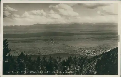 Badenweiler Blick vom Hochblauenhotel auf Rheintal und Vogesen 1932