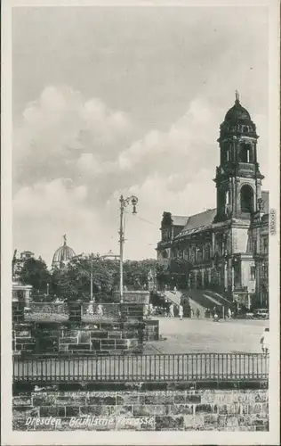 Ansichtskarte Innere Altstadt-Dresden Brühlsche Terrasse / Terassenufer 1949