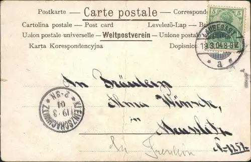 Ansichtskarte  Trachten/Typen - Frau in Grün 1904