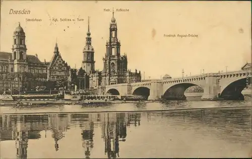 Ansichtskarte Dresden Dresden Altstädter Elbufer 1910