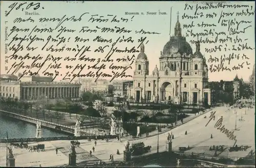 Ansichtskarte Mitte-Berlin Museum und Neuer Dom 1903