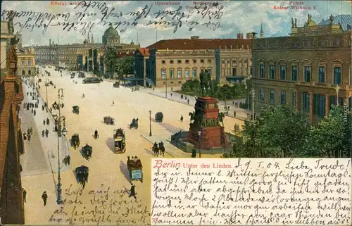 Ansichtskarte Mitte-Berlin Unter den Linden 1904