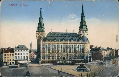 Ansichtskarte Aachen Rathaus 1914