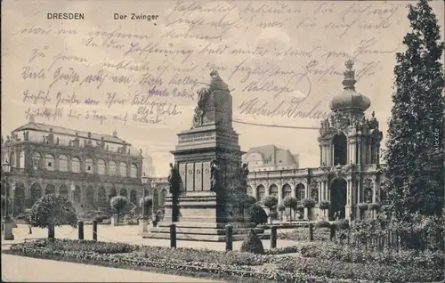 Ansichtskarte Innere Altstadt-Dresden Dresdner Zwinger 1916