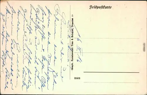 Ansichtskarte  Künstlerkarte v. Götzelt - zerstörtes Haus 1916