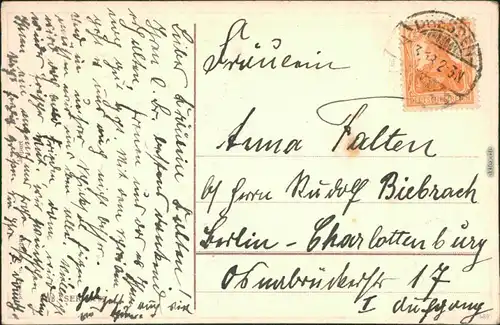 Grußkarten: Ostern / Oster-Karten - Küken, Nest, Weidenkätzchen 1913 Prägekarte