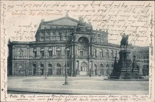 Ansichtskarte Innere Altstadt-Dresden Kgl. Hof-Opernhaus/ Semperoper 1916