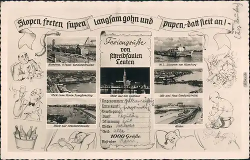 Hamburg Humor, Landungsbrücken, Jungfernstieg, Hafen, Lombardsbrücke 1956