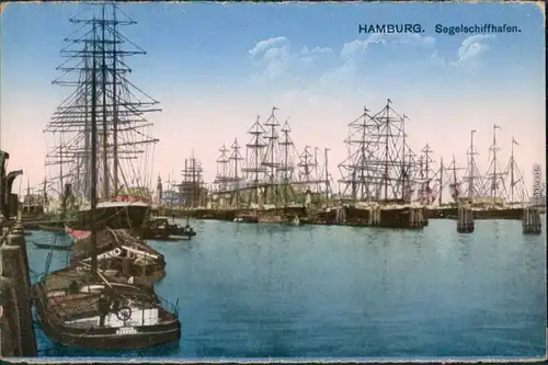 Ansichtskarte Hamburg Segelschiffhafen 1918