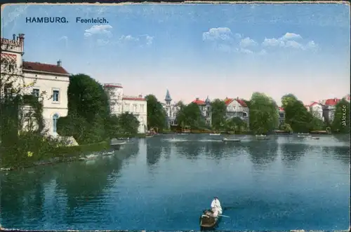Ansichtskarte Uhlenhorst-Hamburg Feenteich 1915