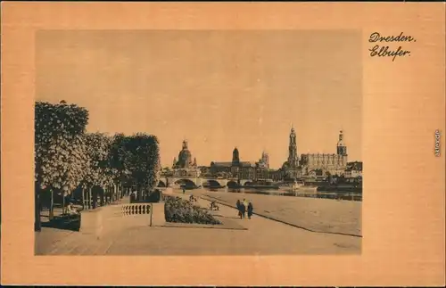 Ansichtskarte Dresden Palais Garten / Neustadt ElbUfer 1939