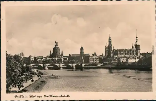 Ansichtskarte Innere Altstadt-Dresden Blick auf die Altstadt, Elbe 1933