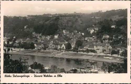 Ansichtskarte Wehlen Blick auf die Stadt 1934