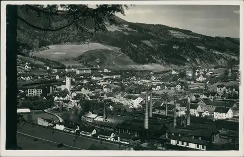 Mürzsteg-Mürzzuschlag   Industrie (Schornsteine) im Vordergrund 1930