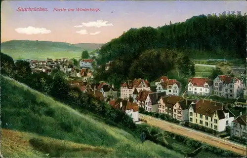 Ansichtskarte Saarbrücken Panorama-Ansicht Winterberg Straße 1915