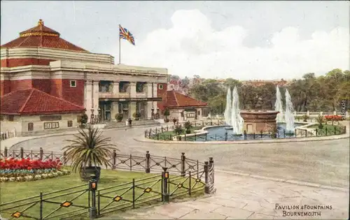 Ansichtskarte Bournemouth Pavillon und Fontainen 1916 
