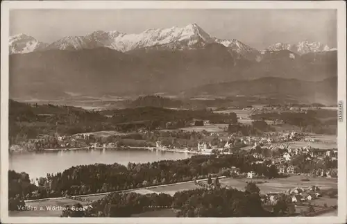 Ansichtskarte Velden am Wörther See Vrba na Koroškem mit Bergmassiv 1929