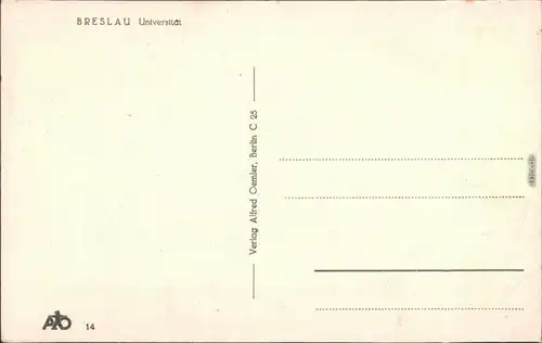 Ansichtskarte Breslau Wrocław Universität 1931