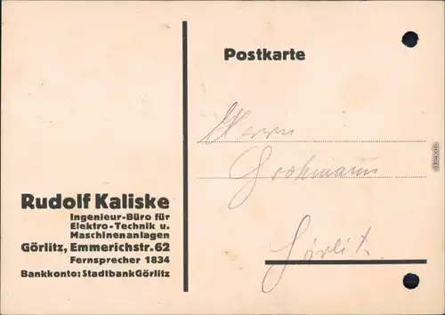 Ansichtskarte  Reklame & Werbung - Allgemein Görlitz Ingenieur 1935