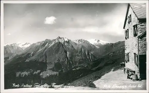Kals am Großglockner Panorama-Ansicht mit Baude und Bergmassiv 1940