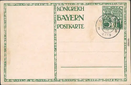 Ansichtskarte  Königreich Bayern Ganzsache 5Pf - 1821-1911 Stempel Dachau